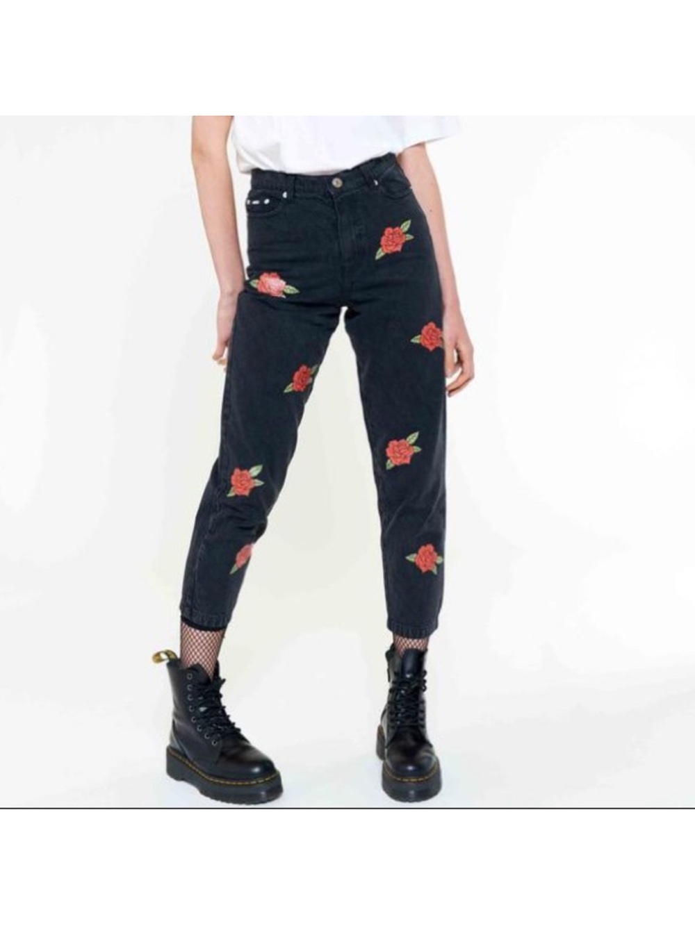 MINGA LONDON BLOOMING ROSES MOM JEANS🌹 Size 0
